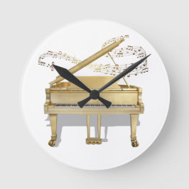 Golden Piano Clock Runde Wanduhr
