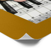 Golden Piano Keyboard Notes und Rose Poster (Ecke)