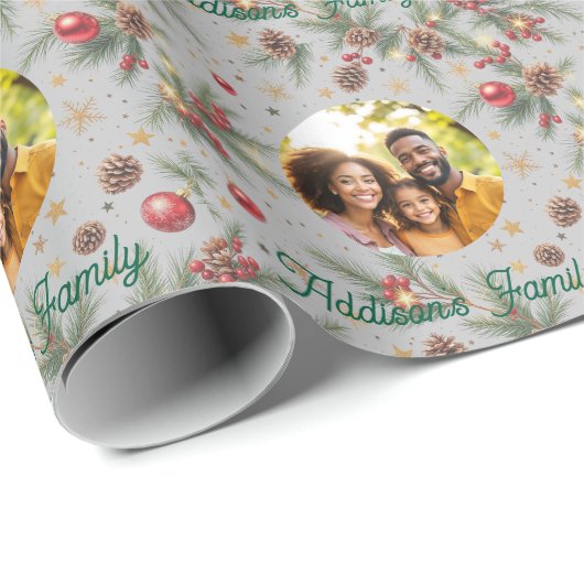 Golden Pine Frame Geschenkpapier (Rolleneckpunkt)