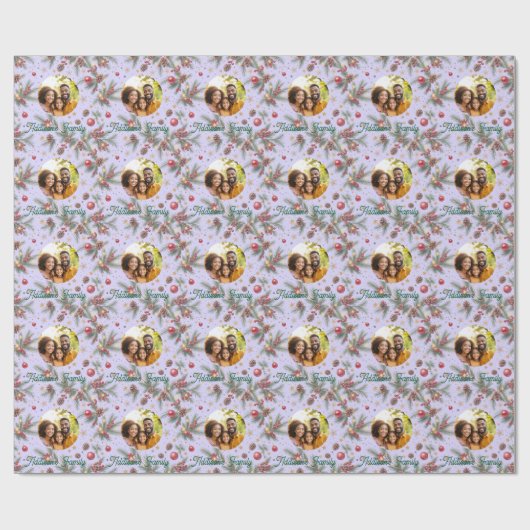 Golden Pine Frame Geschenkpapier (Flach)