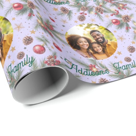 Golden Pine Frame Geschenkpapier (Rolleneckpunkt)