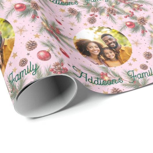 Golden Pine Frame Geschenkpapier (Rolleneckpunkt)