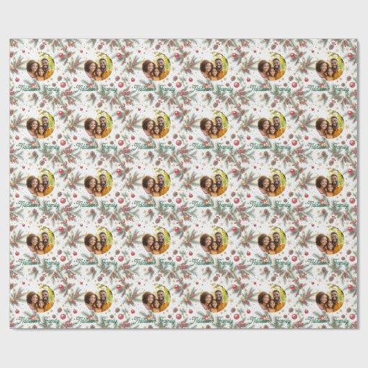 Golden Pine Frame Geschenkpapier (Flach)