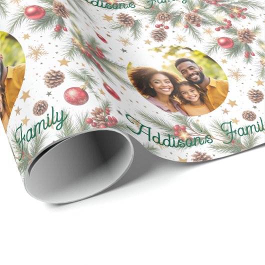 Golden Pine Frame Geschenkpapier (Rolleneckpunkt)