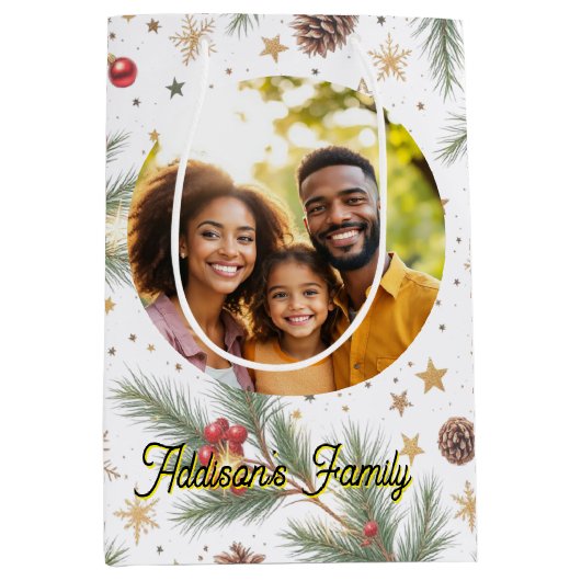 Golden Pine Frame Mittlere Geschenktüte (Vorderseite)