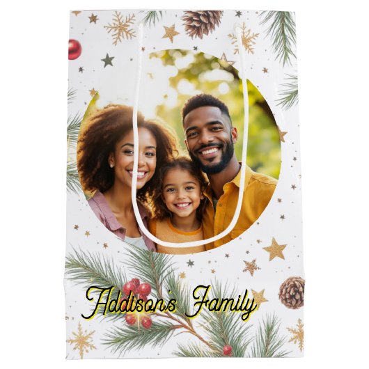 Golden Pine Frame Mittlere Geschenktüte (Rückseite)