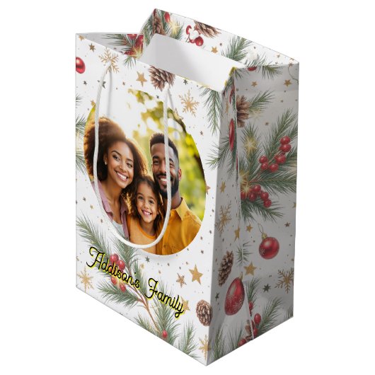 Golden Pine Frame Mittlere Geschenktüte (Rückseite Schrägansicht)