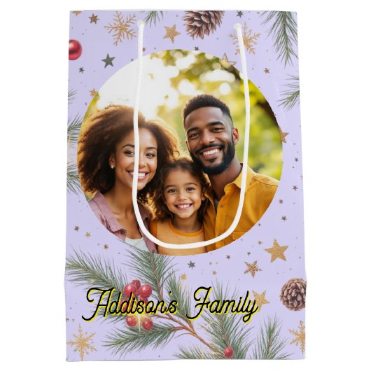 Golden Pine Frame Mittlere Geschenktüte (Rückseite)