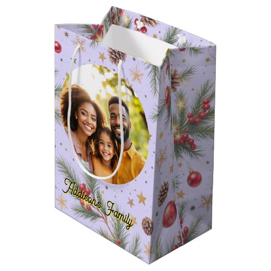 Golden Pine Frame Mittlere Geschenktüte (Rückseite Schrägansicht)