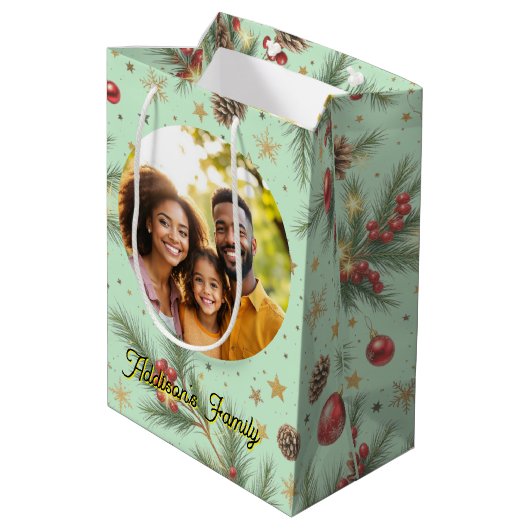 Golden Pine Frame Mittlere Geschenktüte (Rückseite Schrägansicht)