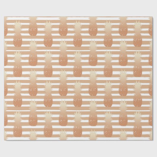 Golden Pineapples Pattern Geschenkpapier (Flach)