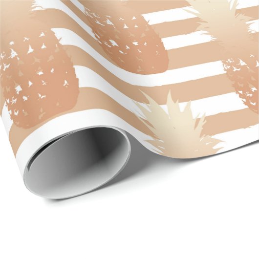 Golden Pineapples Pattern Geschenkpapier (Rolleneckpunkt)