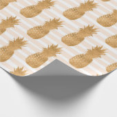 Golden Pineapples Pattern Tropical  Geschenkpapier (Ecke)