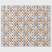 Golden Pineapples Pattern Tropical Geschenkpapier (Flach)