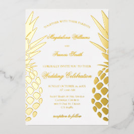golden pineapples wedding folieneinladung