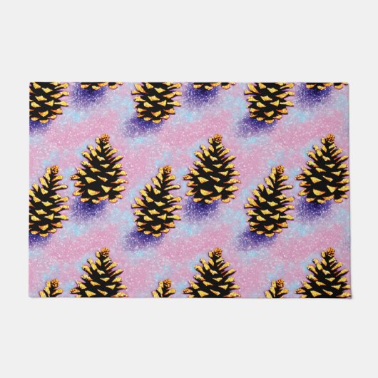 Golden Pinecones Door Mat Fußmatte (Vorderseite)