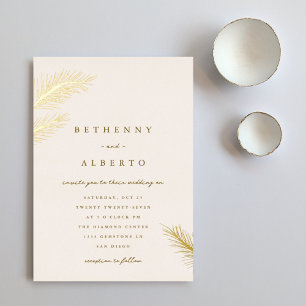 Golden Pines Foil Einladung