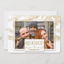 Golden Pines Freuen Sie sich auf Christliches Cros Feiertagskarte