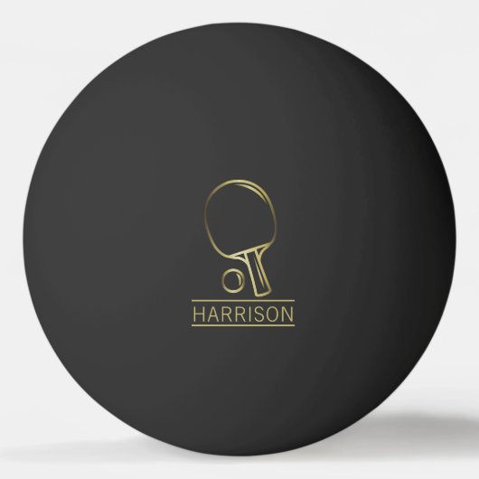 Golden Ping Pong Emblem Personalisiert Tischtennisball (Vorderseite)