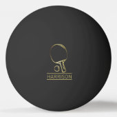 Golden Ping Pong Emblem Personalisiert Tischtennisball (Rückseite)