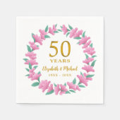 Golden Pink, Blumenreath, 50 Jahre alt Serviette (Vorderseite)