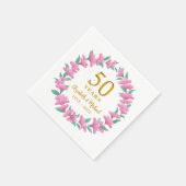 Golden Pink, Blumenreath, 50 Jahre alt Serviette (Ecke)