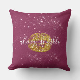 Golden Pink Chic Sparkle Kissen