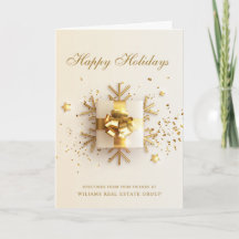 Golden Pink Christmas Ornament Corporate Greeting 