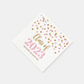 Golden Pink Confetti Class of 2023 Napkins Serviette (Ecke)