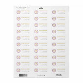 Golden Pink Floral Address Labels aus dem 50. Jubi (Vorne)