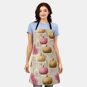 Golden & Pink Pumpkins Falldesign Schürze