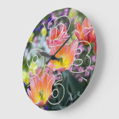 Golden pink tulips große wanduhr (Winkel)