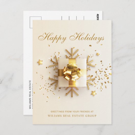 Golden Pink Weihnachtsgeschenk für Großunternehmen Postkarte (Vorne/Hinten)