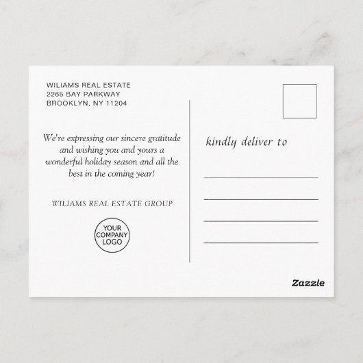 Golden Pink Weihnachtsgeschenk für Großunternehmen Postkarte (Rückseite)