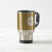 Golden Pinstripe Monogram Tasse (VorderseiteRechts)