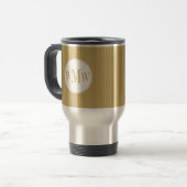 Golden Pinstripe Monogram Tasse (Vorderseite Links)