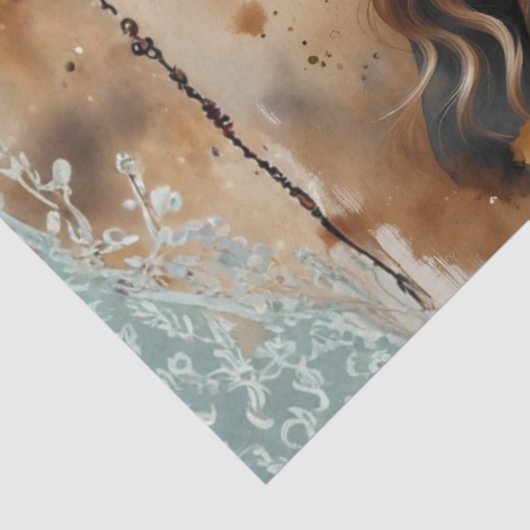 Golden Pirate Queen | Nautical Caribbean Decoupage Seidenpapier (Ausschnitt)