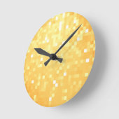 Golden Pixel Sparkle Runde Wanduhr (Winkel)