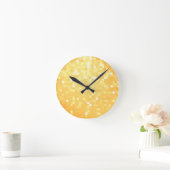 Golden Pixel Sparkle Runde Wanduhr (Zuhause)