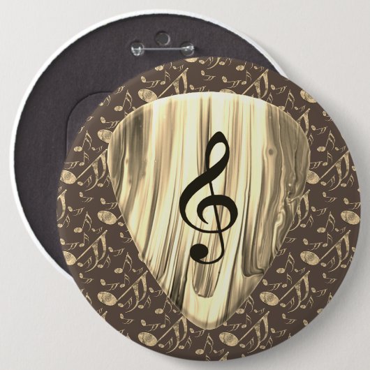 Golden Plectron - Stilvolles Design für Musikliebh Button (Vorne & Hinten)