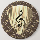 Golden Plectron - Stilvolles Design für Musikliebh Button (Vorderseite)