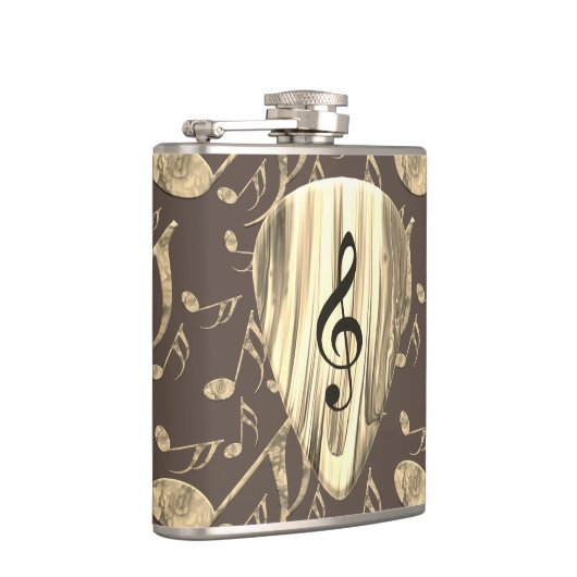 Golden Plectron - Stilvolles Design für Musikliebh Flachmann (Rechts)