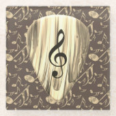 Golden Plectron - Stilvolles Design für Musikliebh Glasuntersetzer (Vorderseite)