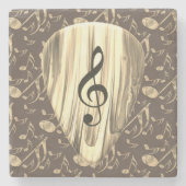 Golden Plectron - Stilvolles Design für Musikliebh Steinuntersetzer (Vorderseite)