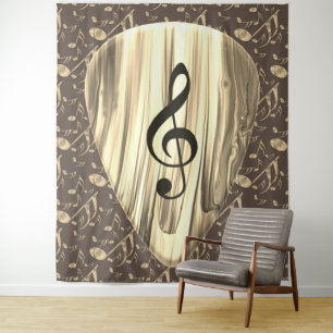 Golden Plectron - Stilvolles Design für Musikliebh Wandteppich