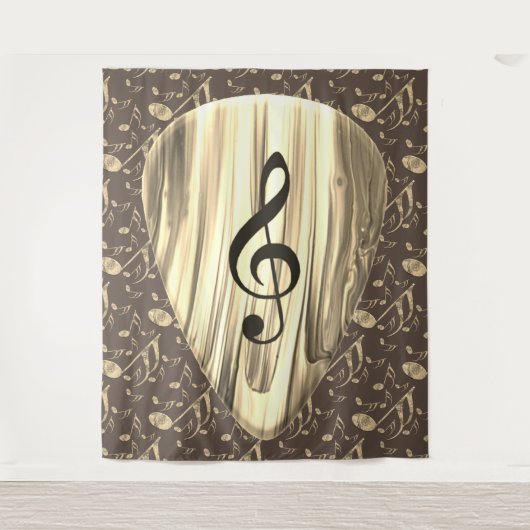 Golden Plectron - Stilvolles Design für Musikliebh Wandteppich (Vorderseite)