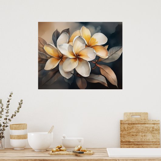 Golden Plumeria Poster (Küche)