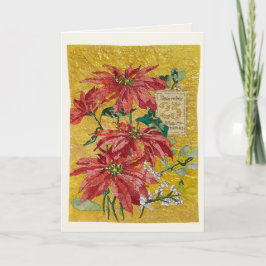 Golden Poinsettia | Blank Fine Art Christmas Card Feiertagskarte