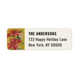 Golden Poinsettia | Christmas Return Address