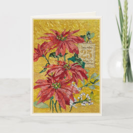 Golden Poinsettia | December 25 Fine Art Christmas Feiertagskarte